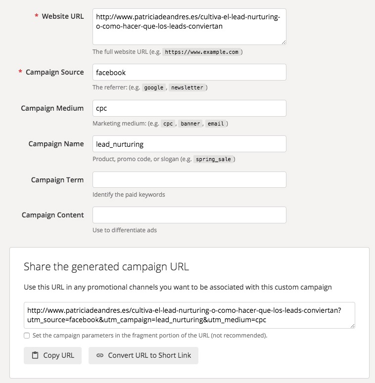 URL Builder | Trackear campañas de marketing digital| Marketing digital Barcelona | Patricia de Andres